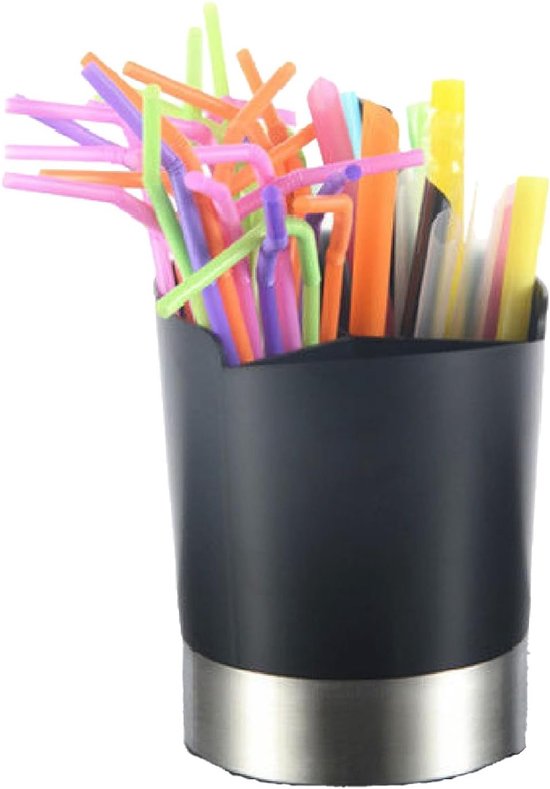 Strohhalmhalter Aus Edelstahl Für Die Arbeitsplatte, Strohhalmspender, Besteckhalter Und Organizer Für Bar Und Café Mit Stilvollem Design