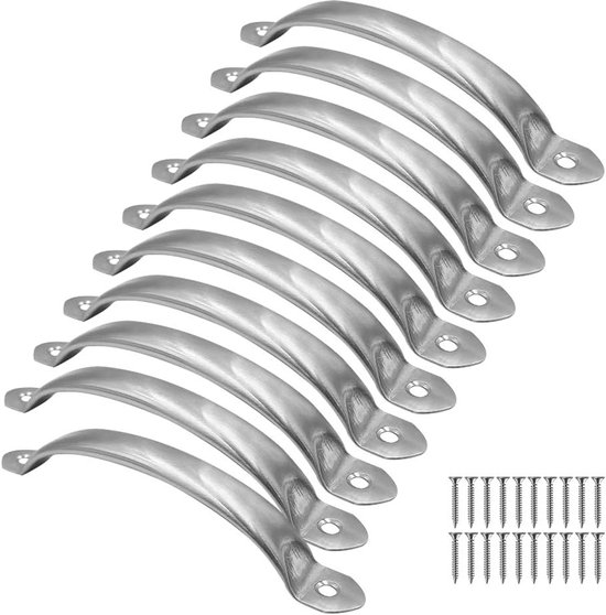 Edelstahlgriffe Für Küche, Schränke Und Türen – 10er-set Inklusive Schrauben, Ideal Für Möbel Und Badezimmer