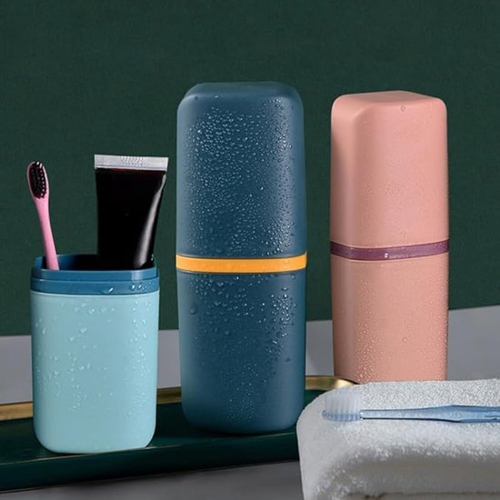 3-teiliger Reise-toilettenbecher, Aufhängemöglichkeit, Badezimmer-organizer Für Einfache Aufbewahrung, Reise-kulturbeutel Für Effizientes Packen