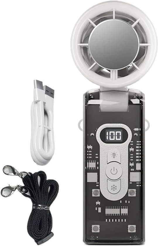 Wiederaufladbarer Handventilator，kleiner Handventilator Mit Direktkühlplatte，kühlgerät Mit Led-lampe，verstellbar Für Sport，arbeit Und Camping