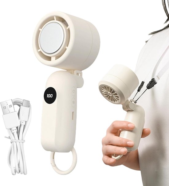 Wiederaufladbarer, Tragbarer Ventilator, Handventilator Kleine, Handliche Kühlventilatoren – Usb-aufladbar, Led-anzeige – Leiser Luftkühler