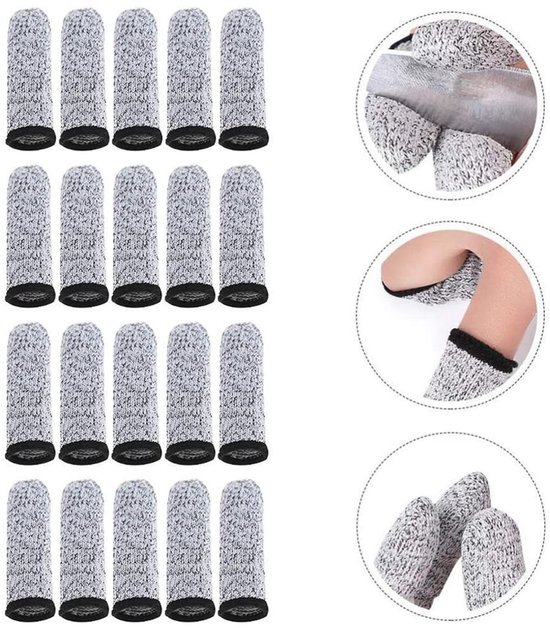 20 Fingerlinge, 5 Schnittfeste Schutzhüllen, Rutschfeste Fingerlinge, Geeignet Für Küchenarbeiten.