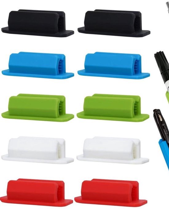 Stiftehalter-set，10er-pack，selbstklebende Silikon-stiftehalter Für Schreibtisch，schreibtischzubehör Und Lehrerbedarf，mehrfarbig (10 Stück)