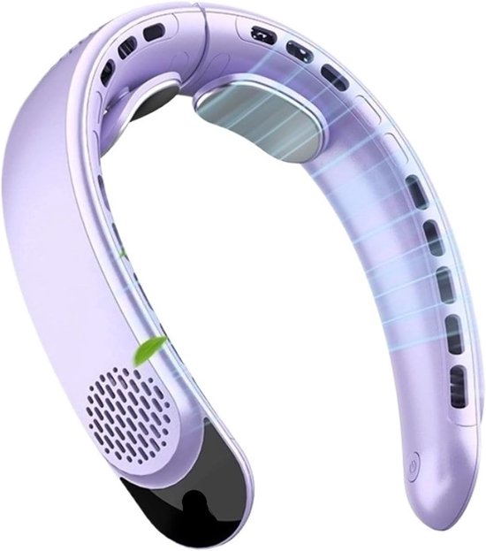 Nackenventilator – Tragbarer Mini-ventilator Mit 3 Einstellbaren Geschwindigkeitsstufen Und Digitalanzeige (lila)