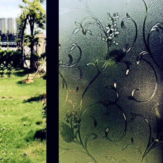 Antistatische Fensterfolie，blickdichte Sichtschutzfolie，dekorfolie Mit Efeumotiv，geeignet Für Wohnzimmer，45 × 100 Cm