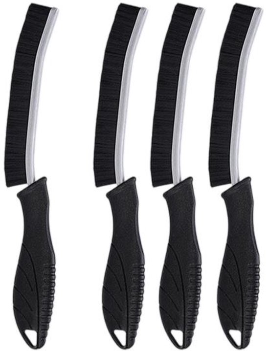 Reinigungsbürsten – Steife Borsten – Geeignet Für Bad Und Küche – 4-teiliges Set – Schwarze Griffe