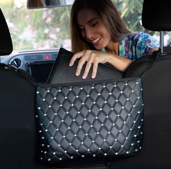 Glitzernder Handtaschenhalter，auto-organizer Mit Untersetzer，multifunktionale Autositztasche，funkelnde Autoaccessoires，autoaccessoires Für Damen