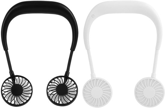 Tragbarer Nackenventilator，drei Windgeschwindigkeiten，geeignet Für Den Innen- Und Außenbereich，2000 Mah 2 Stück