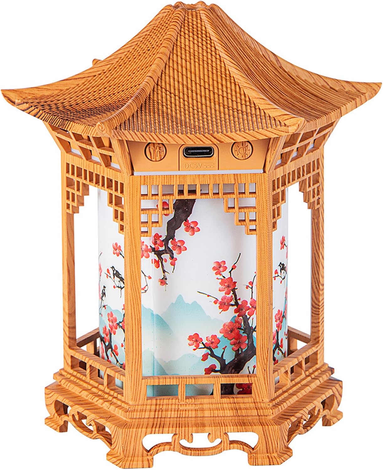 Luftbefeuchter Im Pavillon-stil Im Chinesischen Stil, Einzigartige Kreative Dekoration, Stimmungsvolle Nachtbeleuchtung, Feiner Nebel Zur Verbesserung Der Luft.