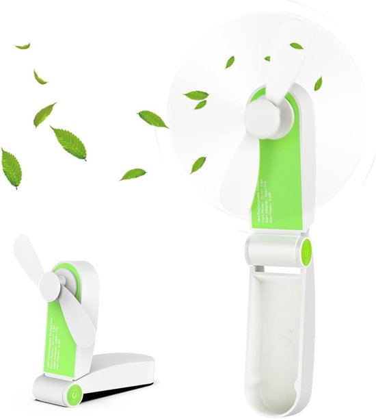 Mini-faltventilator, Tragbarer, Wiederaufladbarer Ventilator Mit Usb-kabel, 2 Geschwindigkeitsstufen Für Reisen, Zuhause Und Outdoor, Grün