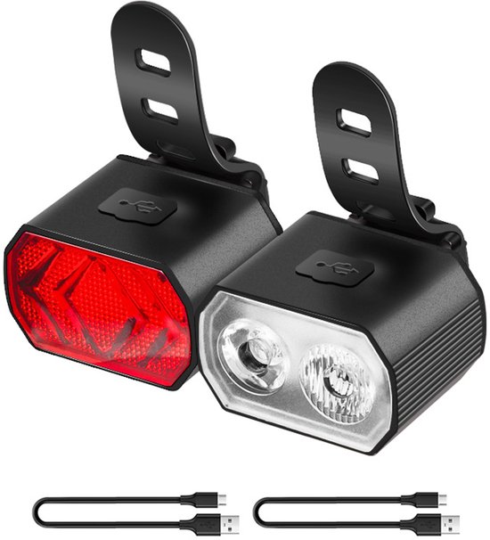 Vorder- Und Rücklicht Für Fahrräder, Wiederaufladbare Usb-led-fahrradlampe Mit 6 Leuchtmodi, Geeignet Für Mountainbikes Und Normale Fahrräder.