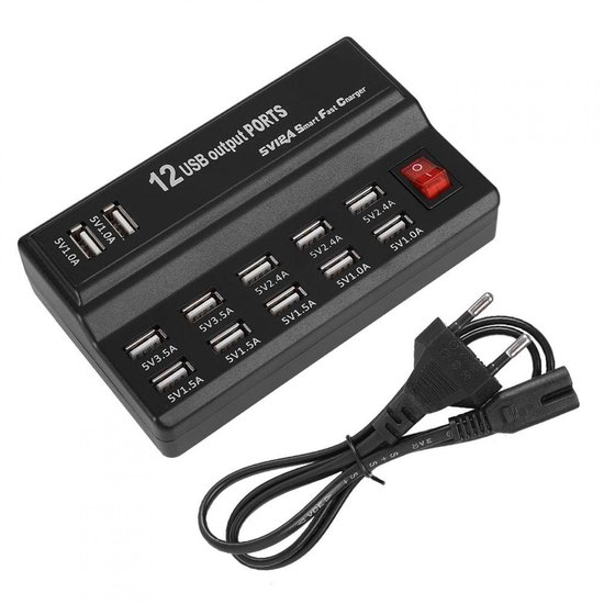 Dailygoody – Usb-hub – 12-port-ladestation – 10-a-schnellladegerät