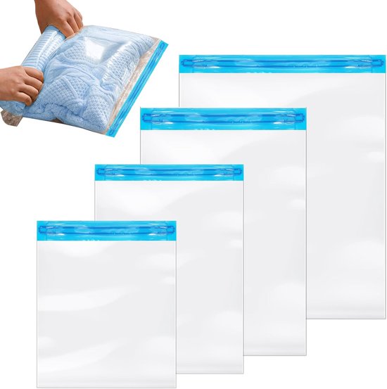 10 Stück Handrollbare Vakuumbeutel，kompressionsbeutel Für Kleidung，32 X 39 Cm，35 X 50 Cm，40 X 60 Cm，50 X 70 Cm