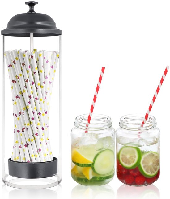 Mttproducts，strohhalmspender Aus Kunststoff，retro-strohhalmhalter，strohhalme Ordentlich Aufbewahren，praktisch Und Stilvoll