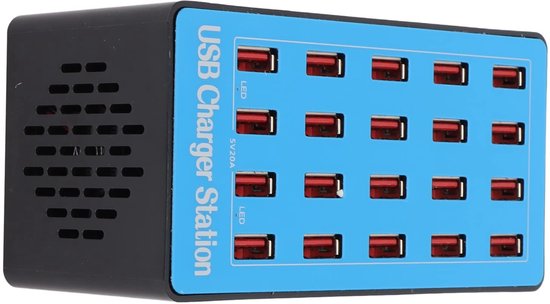Allecto，usb-hub-ladegerät，schnellladestation，rutschfestes Design，20 Anschlüsse，ideal Für Familien