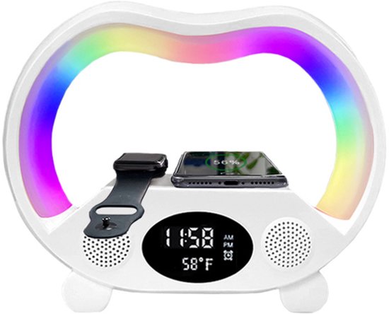 Multifunktionaler Kabelloser Lautsprecher Mit Led-schreibtischlampe，wiederaufladbarem Lautsprecher，4.0 Surround-sound Und Zwei Lautsprechern