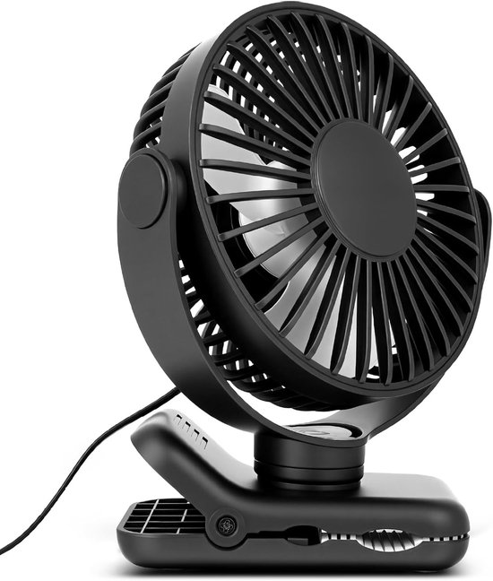 Usb-tischventilator，kleiner Tischventilator Mit Clip，leiser 5-zoll-ventilator Mit 3 Geschwindigkeitsstufen，360° Drehbarer