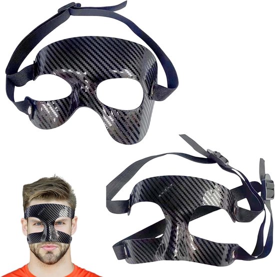 Zwei Verstellbare Nasenschützer Aus Kohlefaser Mit Doppelt Verstellbaren Schnallen. Geeignet Für Den Oberen Und Unteren Gesichtsbereich.