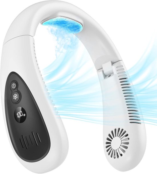 Tragbarer Nackenventilator Mit Halbleiterkühlung, Wiederaufladbar Und Usb-anschluss