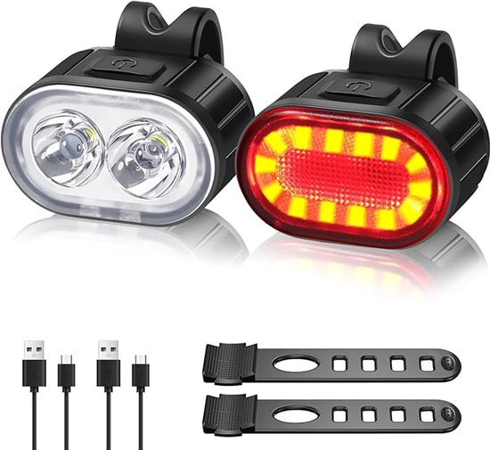 Fahrradlampe，leistungsstarke Led-fahrradlampe，usb-anschluss，lange Akkulaufzeit Mit Blink- Oder Dauerlichtmodus，wasserdicht (ipx4)，schwarz