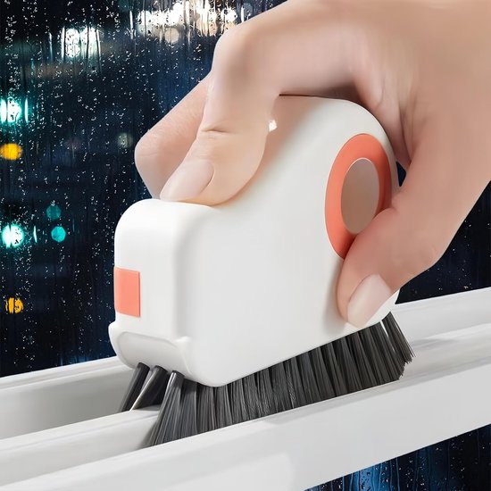 2-in-1 Fensterbürste Zur Reinigung Von Fensterrahmen，mit Abnehmbarer Bürste Für Tür- Und Fensterrillen Sowie Einem Glaseckenschaber