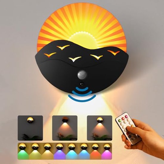 Rgbw-türleuchte Mit Wiederaufladbarem Sensor (mit Fernbedienung), Led-wandleuchte, Sensor-nachtlicht Für Den Flur