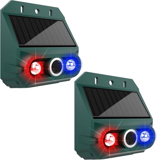 Solarbetriebener Bewegungsmelder-alarm，129 Db Sirene，4 Einstellungen，wasserdichtes Sicherheitsgerät Ip55 Mit Blitzlicht，außensicherheit (2 Stück)