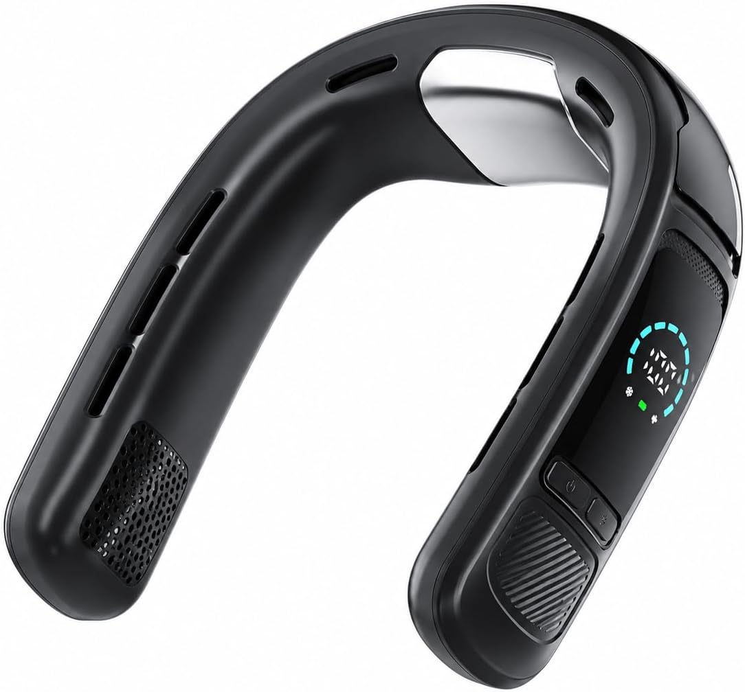 Halbleiter-lüfter Mit Nackenband – Usb-aufladbar, Blattlos, Mit Eiskühlung – Tragbarer Kleiner Outdoor-lüfter