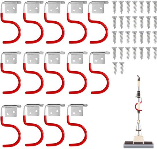 Werkzeughaken，15 Stück，aufbewahrungshaken，gartengeräte-aufhängesystem，beschichtetes Metall，gartenhaus Oder Werkstatt