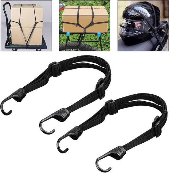 2 Stück Elastische Fahrradgurte, Elastische Gurte Mit Haken, Verstellbare Bungee-seile Mit Haken, Bungee-gurte Für Fahrräder Und Motorräder (a)