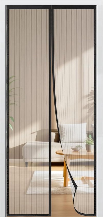 Magnetisches Insektenschutzgitter Für Drehtüren 90 X 205 Cm，insektenschutzgitter Für Türen，geeignet Für Balkon，kein Bohren Erforderlich (schwarz)