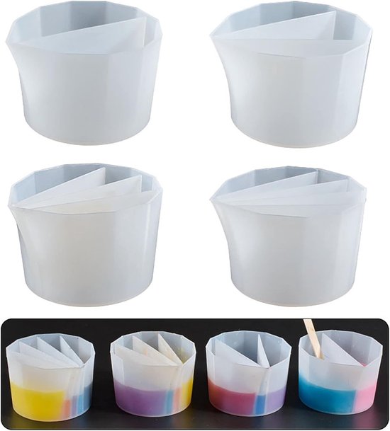 4-teiliges Set Gießbecher Aus Silikon – Geeignet Für Tonformen, Kerzenherstellung Und Bastelmaterialien – 3d-silikonformen Für Harzguss