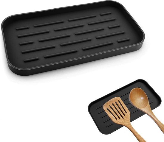 Silikon-abtropfmatte，multifunktionaler Küchenutensilienhalter Aus Silikon，abtropfmatte Für Die Spüle，25,4 X 13,5 X 1,8 Cm