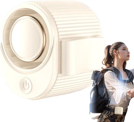 Tragbarer Gürtelventilator Mit Clip，blattloses Kühlgerät，6,7 X 6 X 6 Cm，3 Geschwindigkeitsstufen，wiederaufladbarer 1200-mah-akku