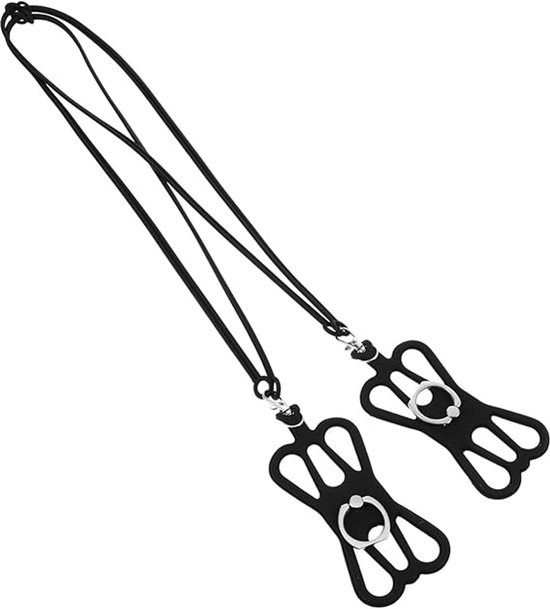Zweiteiliges Handy-lanyard Mit Fingerhalterung. Verstellbares Silikon-nackenband Zum Sicheren Tragen Von Mobiltelefonen Und Zubehör. Leic，silikon