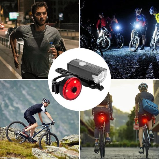 Fahrradbeleuchtungsset, Geeignet Für Vorder- Und Rücklicht, Usb-wiederaufladbar