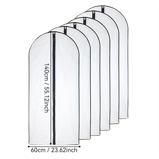 Dieses Set Aus Sechs Transparenten Kleidersäcken Zum Aufhängen Schützt Kleidungsstücke Wie Anzüge，60 X 120 Cm