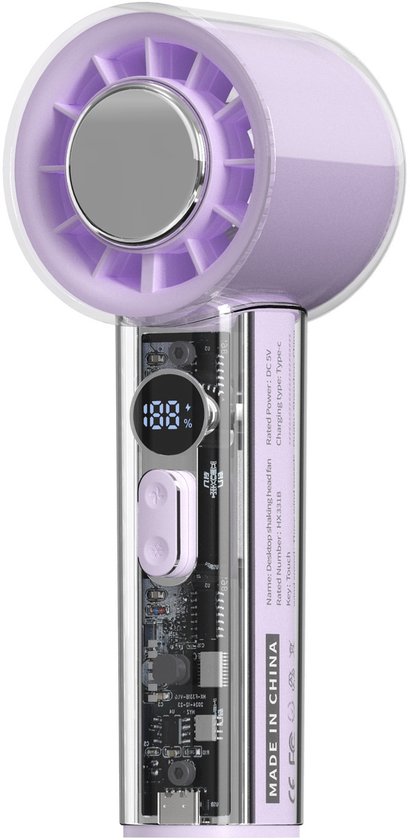 Tragbarer Taschenventilator Mit Integriertem Kühler，5000-mah-akku，led-display，konzerte Und Outdoor-aktivitäten