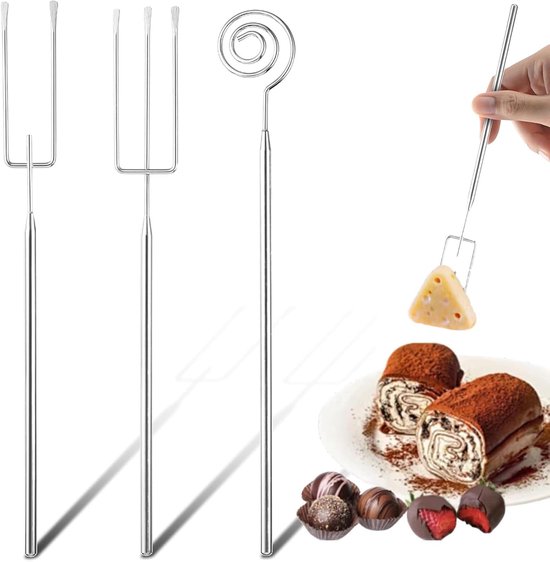 3-teiliges Set，schokoladen-tauchset，pralinengabeln Aus Edelstahl，schokoladenwerkzeug，spiral-schokoladengabeln，diy-schokoladenwerkzeug