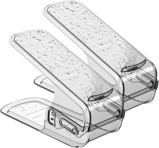 Verstellbarer Schuhständer，2-teiliger Schuhschrank-erhöhung，stapelbares Design，3 Höhenstufen，platzsparender Organizer
