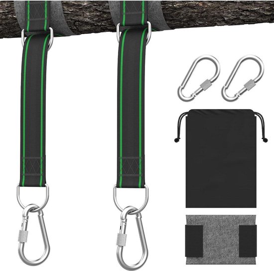 Schaukel-montageset, Inklusive 2 Baumschutzmatten Und 2 Karabinerhaken - Tragfähigkeit 500 Kg.