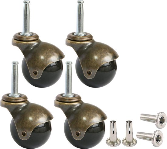 4er-set Möbelrollen – Transportrollen – 50 Mm – Lenkrolle – Tragkraft 30 Kg – Höhe 64 Mm