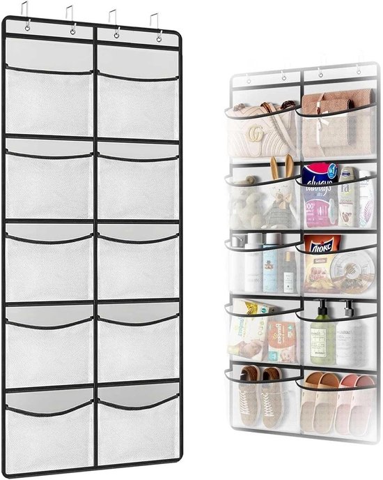 Hängeorganizer Mit 10 Großen Fächern Für Bad, Küche Und Schlafzimmer – Inklusive 4 Metallhaken Für Optimale Aufbewahrung