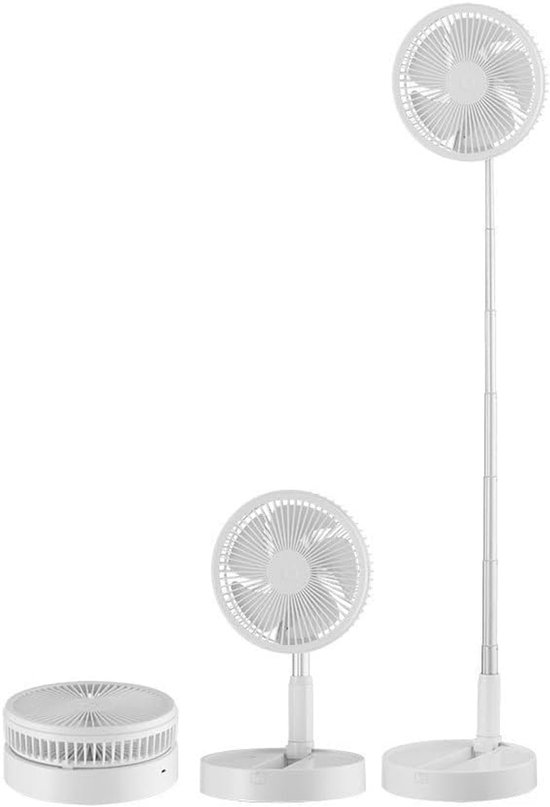 Tragbarer，faltbarer Und Teleskopierbarer Standventilator Mit 7200 Mah Akku Und Usb-ladefunktion