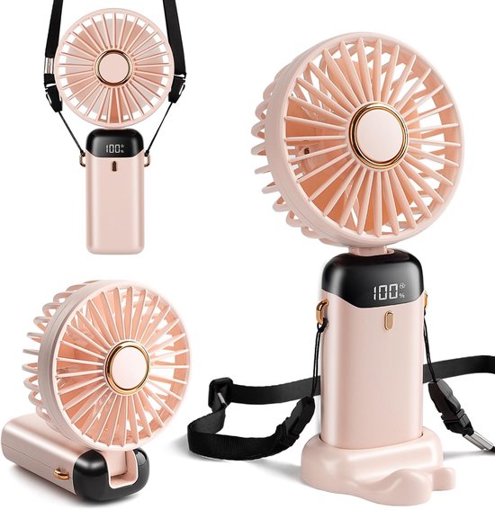 Wiederaufladbarer Mini-handventilator，tragbarer Usb-c-ventilator Mit 4000 Mah Akku，5 Geschwindigkeitsstufen，faltbarer 3-in-1-ventilator (für Hand