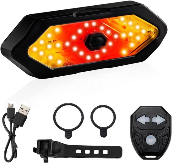 Fahrradrücklicht Mit Blinker, Usb-aufladbare, Kabellose Fernbedienung, 5 Einstellungen