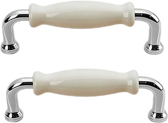 Set Mit 2 Schrankgriffen Aus Zinklegierung Und Keramik Für Küche, Bad Und Kleiderschrank – Ersatzgriffe Mit 96 Mm Bohrlochabstand
