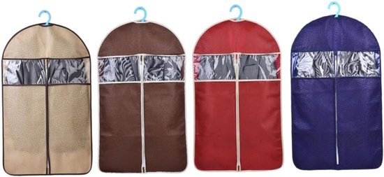 4-teiliges Kleidersack-set, Inklusive Aufbewahrungstasche Für Decken, 60 X 88 Cm (farben: Marineblau, Burgunderrot, Beige, Kaffeebraun)