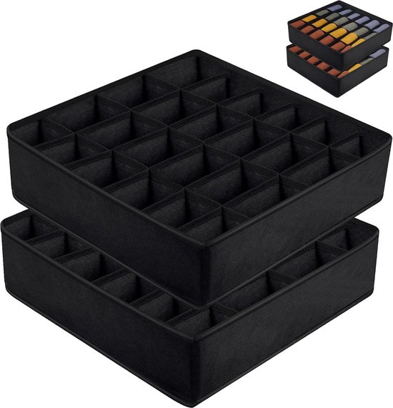 Aufbewahrungsboxen Für Unterwäsche，2 Stück，24 Fächer，schubladenorganizer，faltbare Aufbewahrungsbox，unterwäsche-trenner，für Kleiderschrank