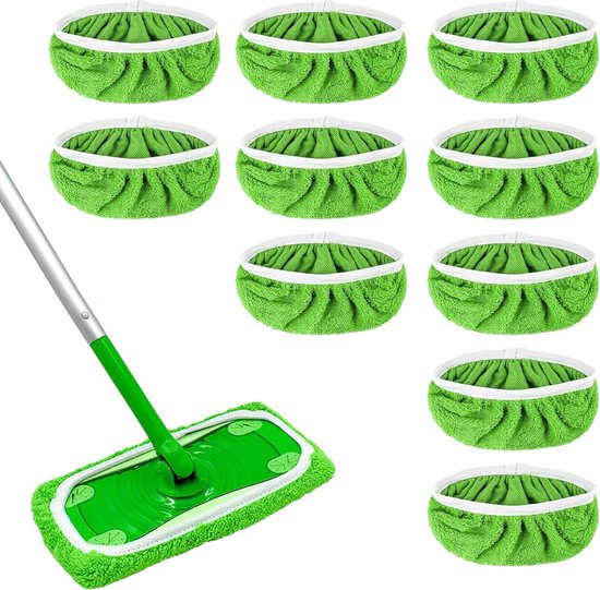 Nachfüll-wischmoppbezüge Für Swiffer Sweeper，10 Stück，waschbare Mikrofaser-wischmoppbezüge，geeignet Für Alle Bodenarten，25 X 11,5 Cm